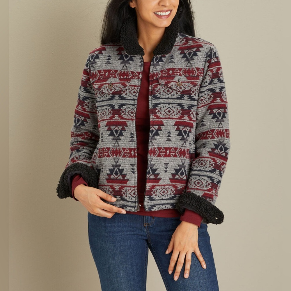 Duluth Trading Women’s Medium Multicolor Tribal Navajo Lined Jacket with Pockets